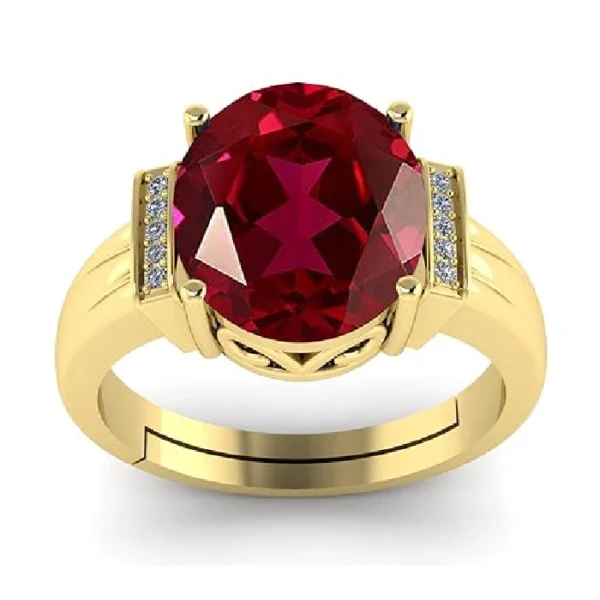 7.25 Ratti 6.50 Carat Original Red Ruby Manik Gold Ring Certified Gemstone Adjustable Ring For Men And Women
