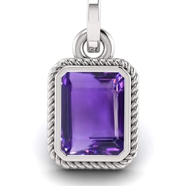 9.25 Ratti 8.00 CaratNatural Quality Katela Amethyst Silver Plated Pendant/Locket Gemstone (Top AAA+) Quality for Men And women
